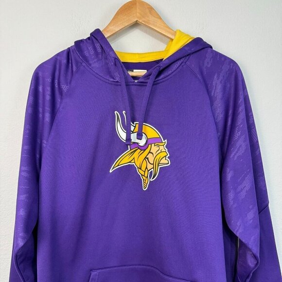 NFL Team Apparel Mens Minnesota Vikings Pullover Long Sleeve Hoodie Purple Large - Picture 2 of 10